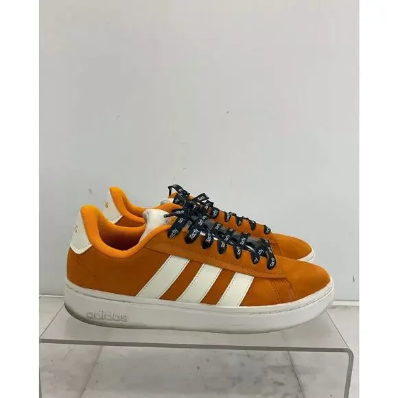 adidas Grand Court Alpha 00s Orange & White Lace-Up Tennis Shoe Sneakers Sz. 10